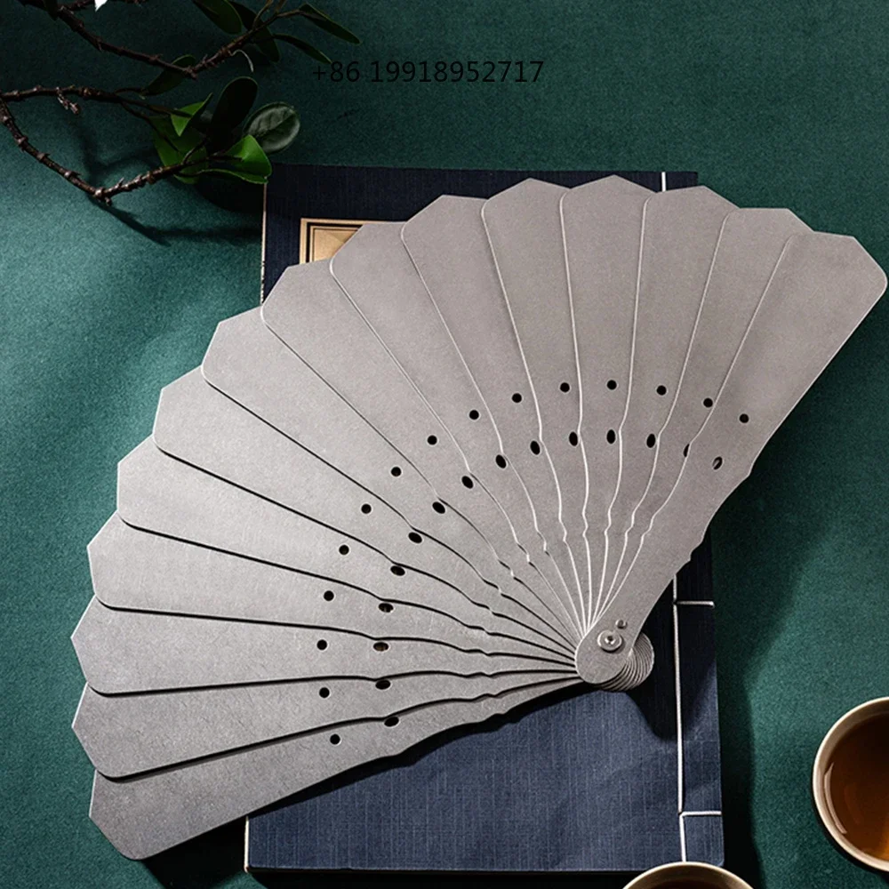 Chinese Style Fine Steel Ancient Fan Self-Defense Martial Arts Kung Fu Tai Chi Portable Metal Stainless Steel Folding Fan JJ335