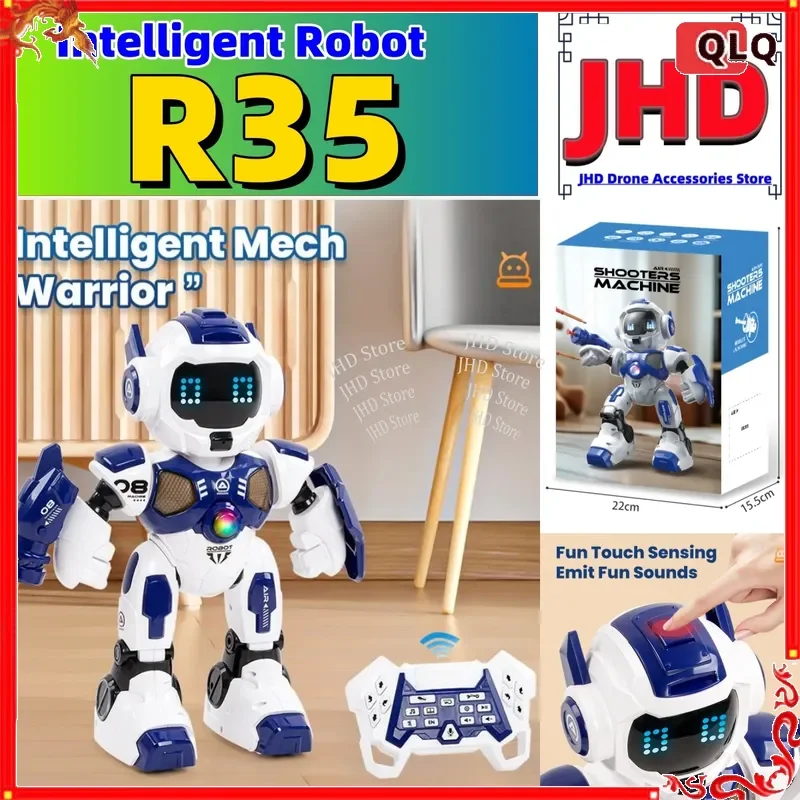 JJRC Remote Control Intelligent Mecha Warrior Robot Electric Programmable Can Shoot Missiles Singing Dancing Smart Battle Toy