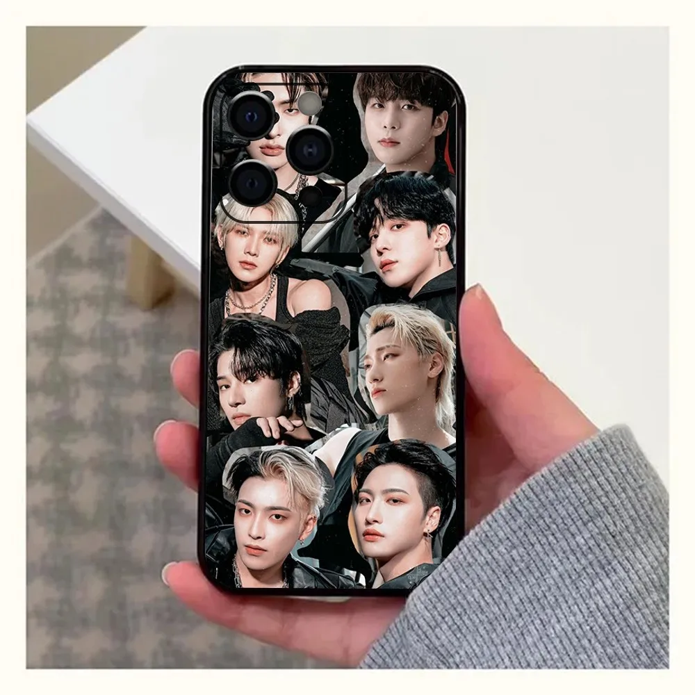 Hot A-ATEEZ Kpop Phone Case For Apple iPhone 15,14,13,12,11,Pro,X,XS,Max,XR,Plus,Mini Soft Black Cover