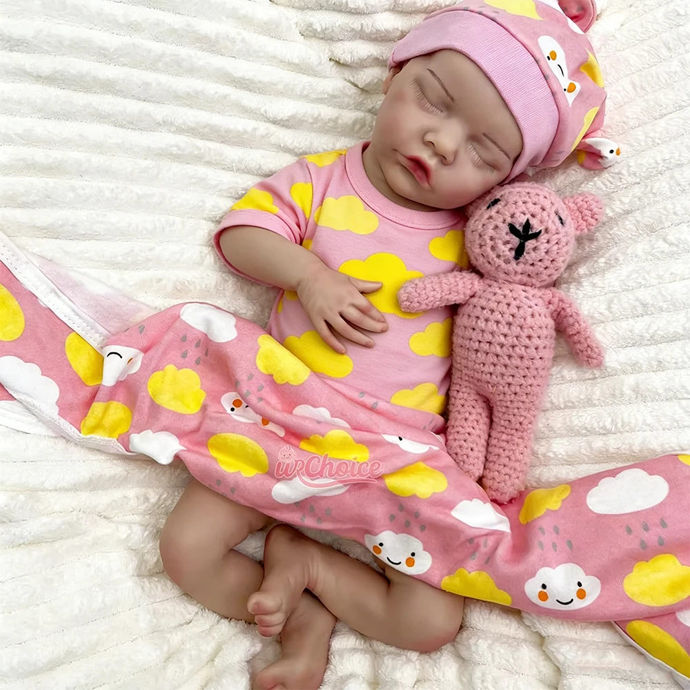Levensechte Full Body Zachte 17Inch Siliconen Reborn Baby Meisje Gewogen Flexibele Ledematen Pop voor Dementie Eenzame Mensen Gift Kinderen speelgoed