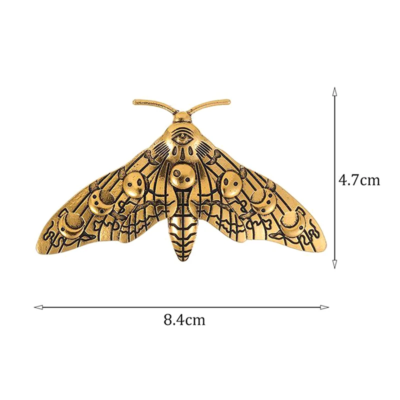 Винтажная брошь в готическом стиле в форме черепа смерти и моли, булавка для лацкана костюма, модные аксессуары для одежды