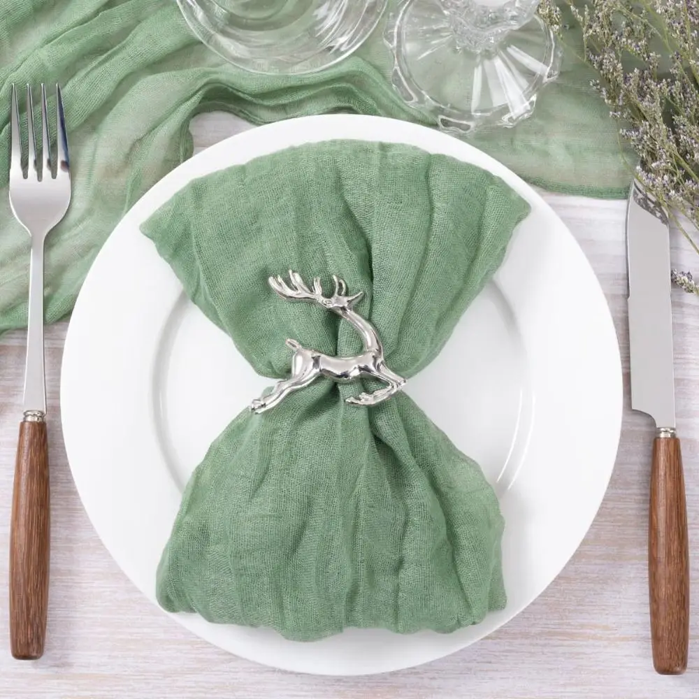 Party Supply Table Decoration Gauze Napkin Reusable Soft Cotton Napkin Thin Solid Color Placemats Wedding