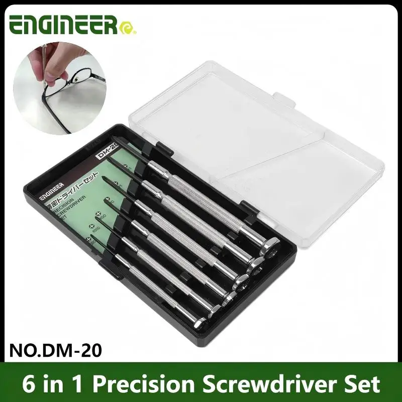 engineer-dm-20-6-in-1-precision-screwdriver-set-phillips-mini-repair-kit-for-phones-pc-cameras