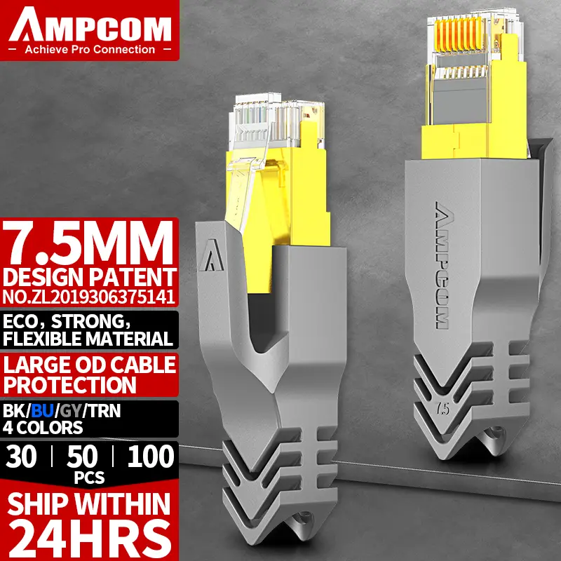 AMPCOM RJ45 Ethernet Network Cable Strain Relief Boots Cable Connector Plug Covers for CAT8 CAT7 CAT6A CAT6 CAT5E CAT5 - Image 14