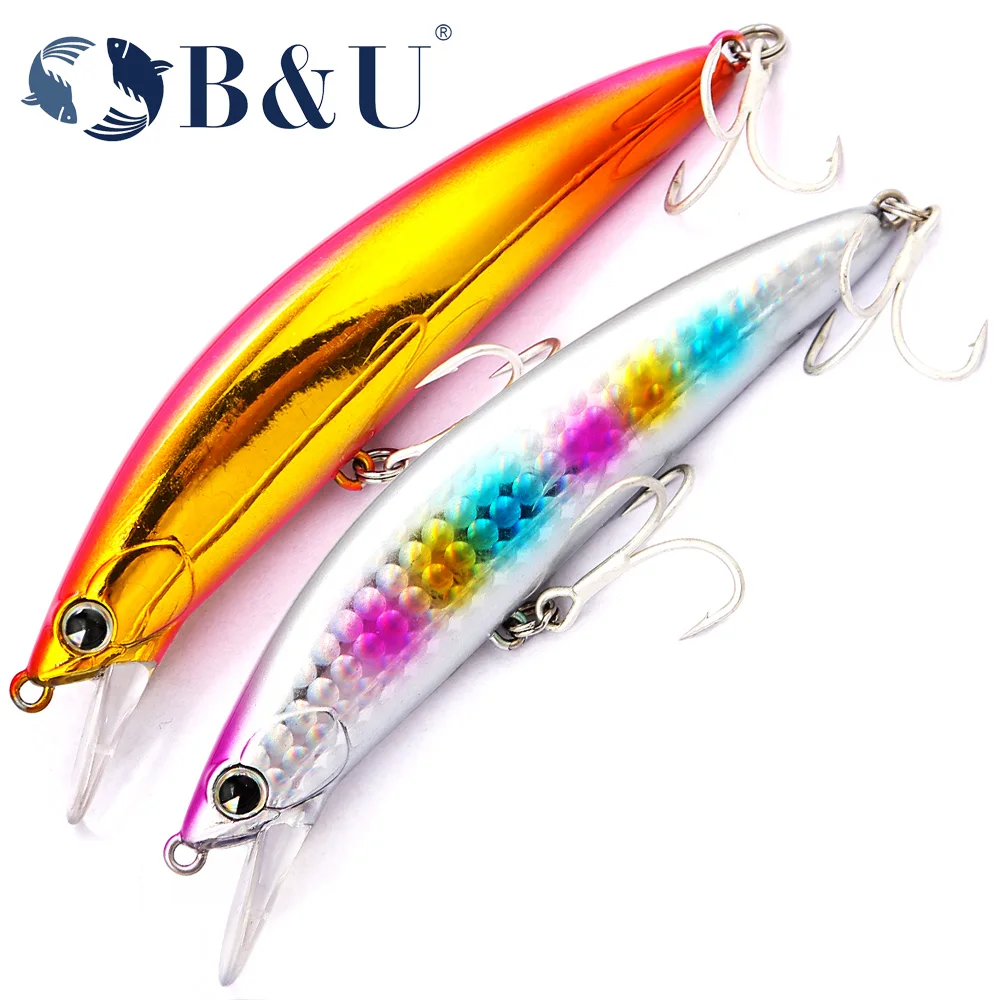 

B&U Sinking Minnow Saltwater Hard Lure Jerkbait Long Casting Distance Fishing lures Sea Artificial Bait Wobblers Sea Bass