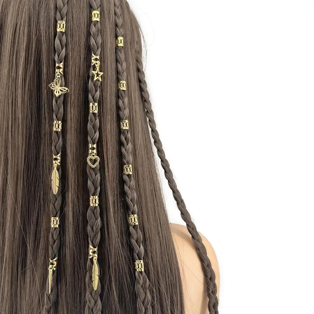 26pcs Butterfly Hollow Out Hair Ring Dread Locks Hair Braiding Dreadlocks Beads Dirty Braids Charm Hair Braid Tubes Decor