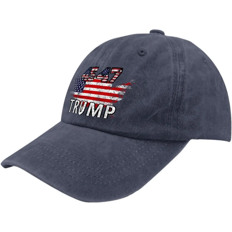 Trump 2024 45 47 cap pigment black rocker hats women gifts