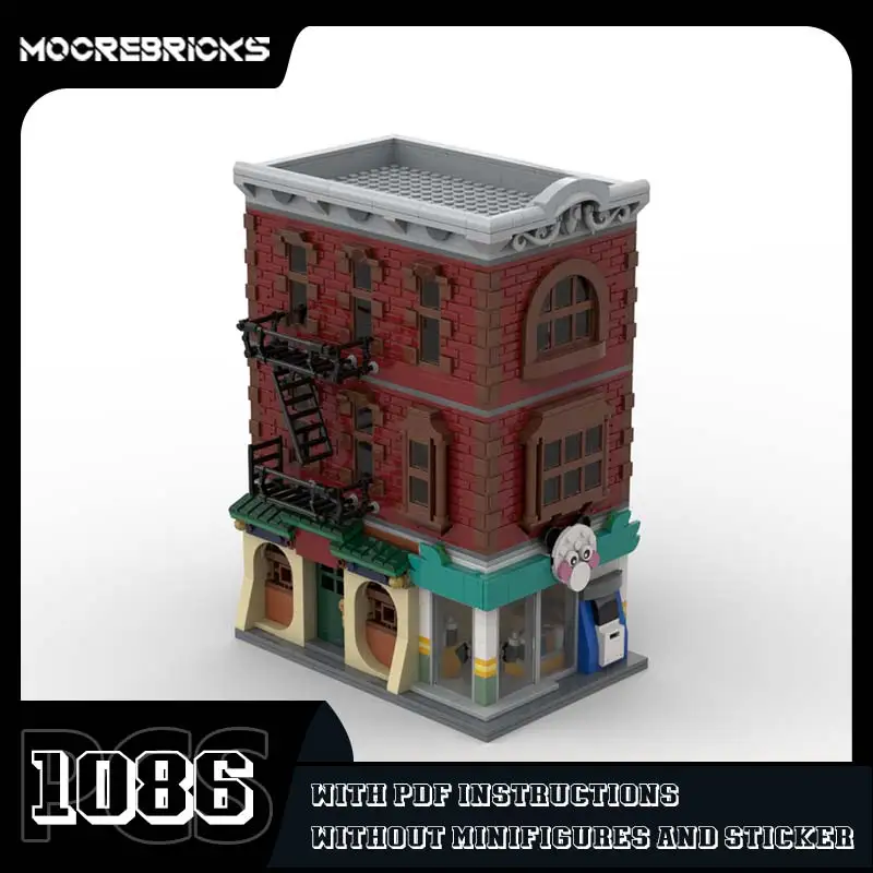 

Classic Street View Redbrick Apartment Building Blocks Modular Architecture Model DIY Bricks Toys Set Children's Xmas Gift