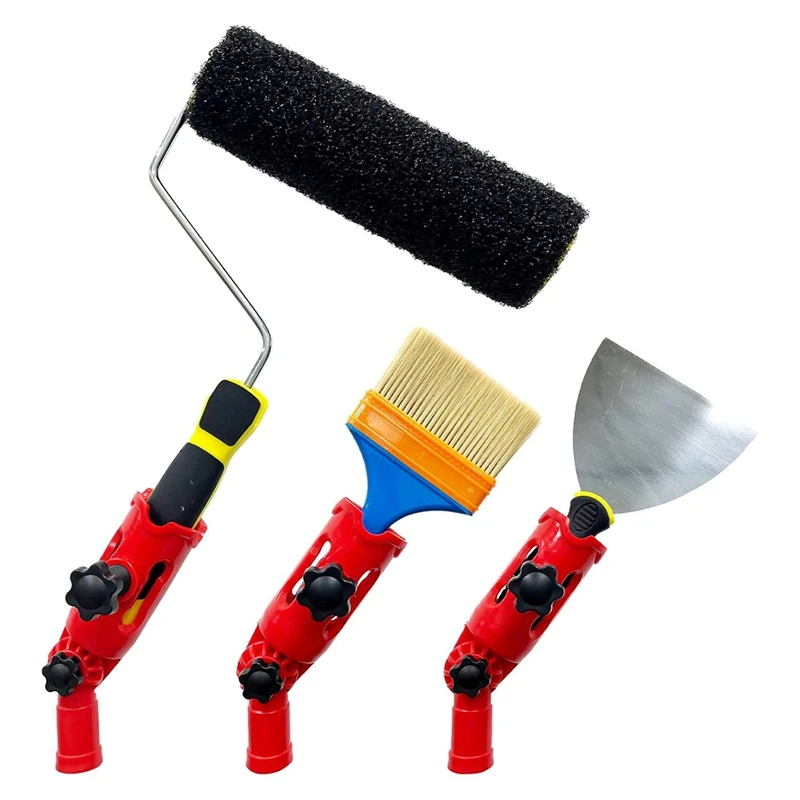 Extensor de pincel de pintura multiângulo, suporte de fixação de poste de extensão para pincel, rolo, punho seguro
