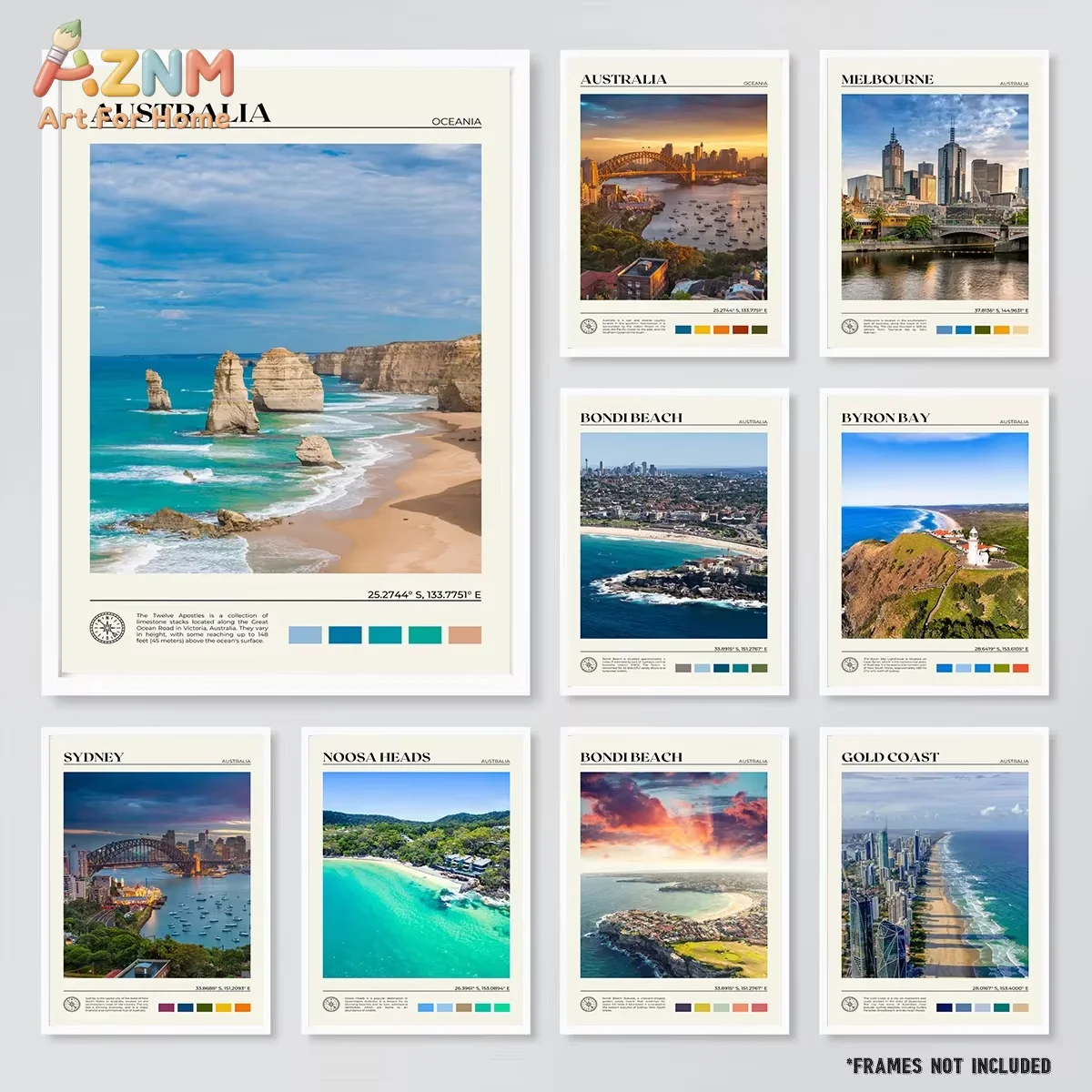 1PC,Modern Australia Landscape Wall Art City Travel Poster Canvas Printing Decor Living Room Bedroom Wall Art Home Decor