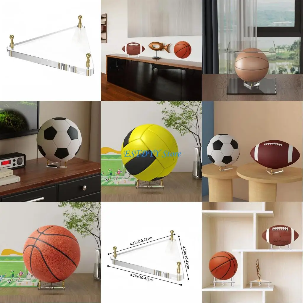 

G6DE Volleyball Football Stand Clear Acrylic Basketball Holder Display Ball Stand