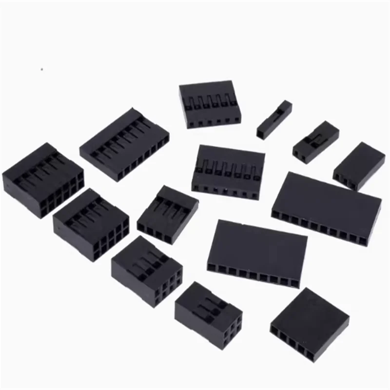 100PCS Double-row Dupont rubber shell 2.54mm Dupont cable plug 1/2/3/4/5/6/7-10P Dupont shell