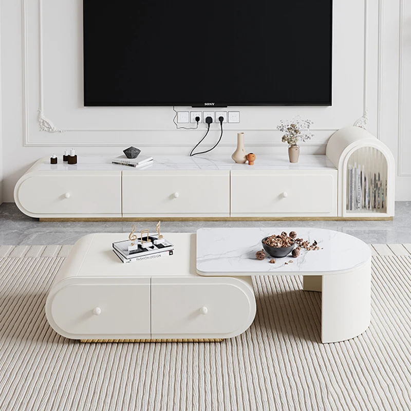 

White Modern Tv Stands Wood Nordic Aesthetic Minimalist Living Room Tv Table Storage Organizer Muebles Para Tv Home Furniture