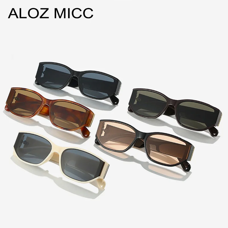 ALOZ MICC Ins Popular Fashion Square Sunglasses Women Shades UV400 Retro Leopard Color Sun Glasses Female Punk Men Eyewear