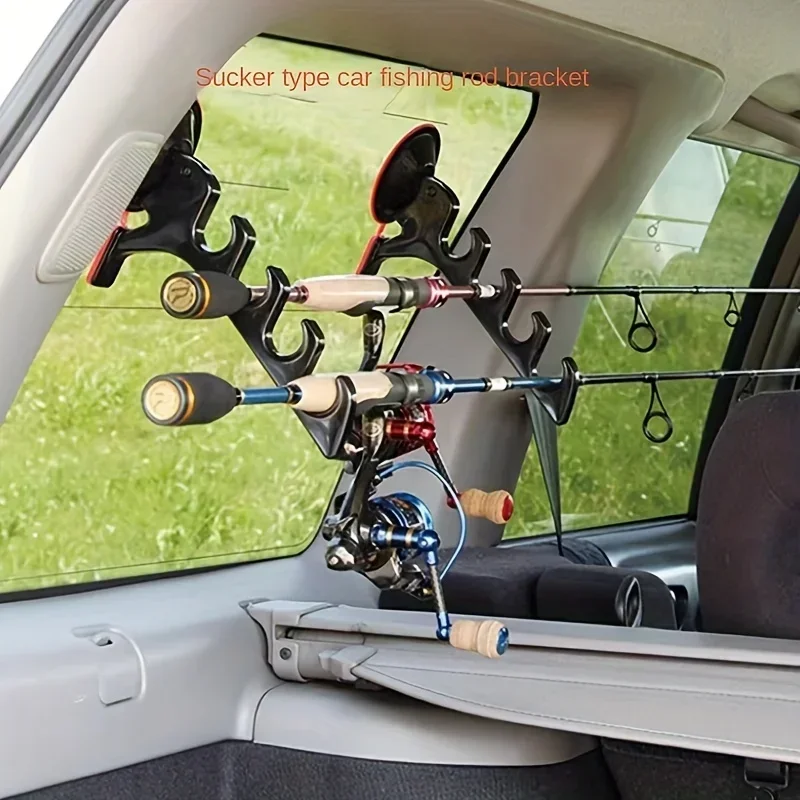 1/2pcs Car Mounted Fishing Rod Holder with Suction Cup Cliff Sensing Sea Fishing Gear Rod Storage Device for Easy Access