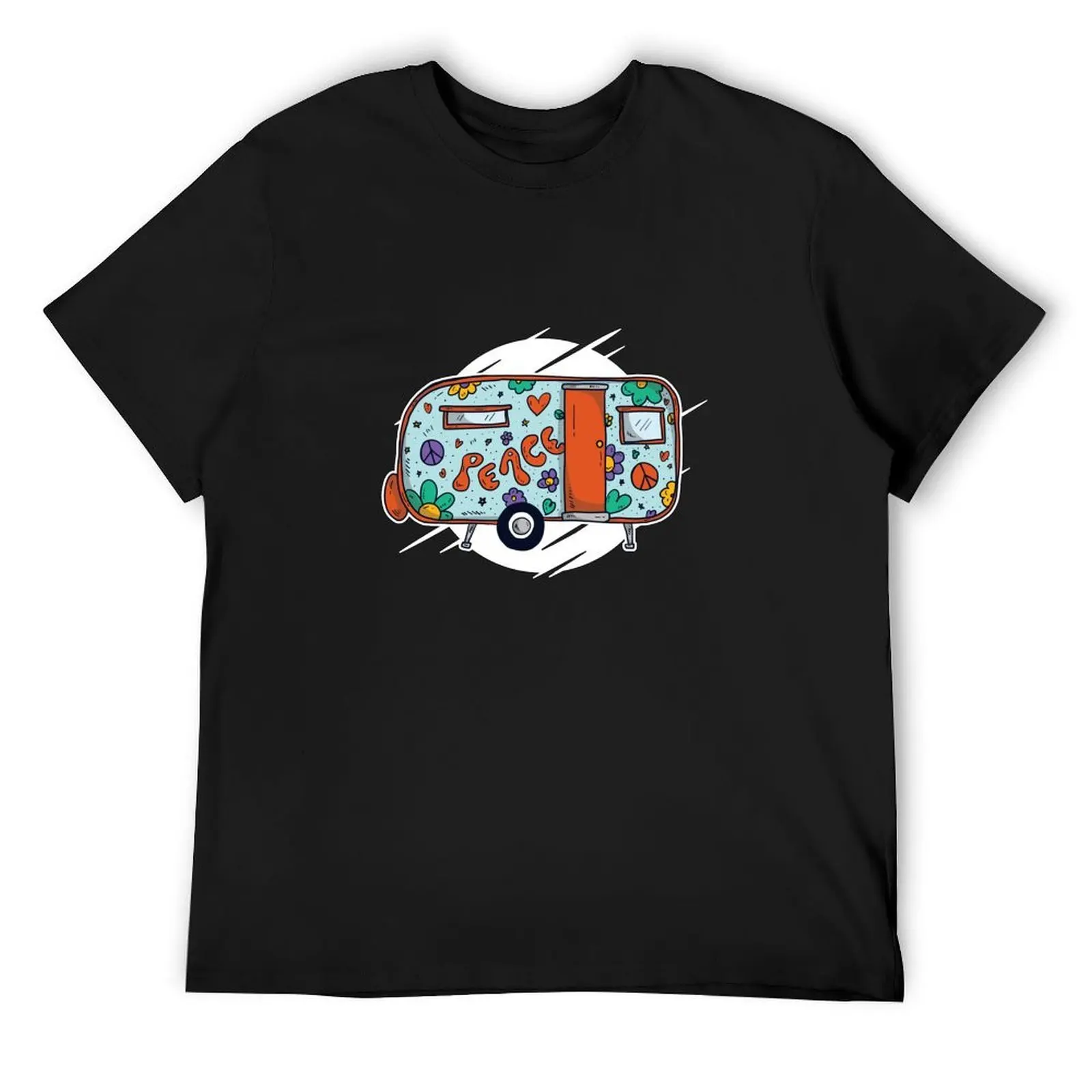Camiseta Hippie caravana camper, camisetas gráficas, camiseta gráfica vintage, camisetas divertidas con estampado de animales para hombres