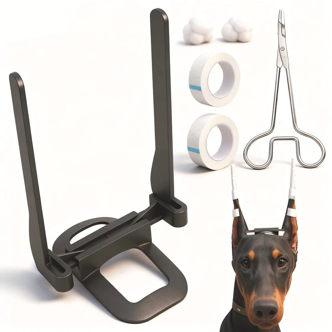 Ear Standing Device, Ear Care Tool, Doberman Ear Tape Set, Dog Ear Frame Fixing, Supporting and Straightening Tool