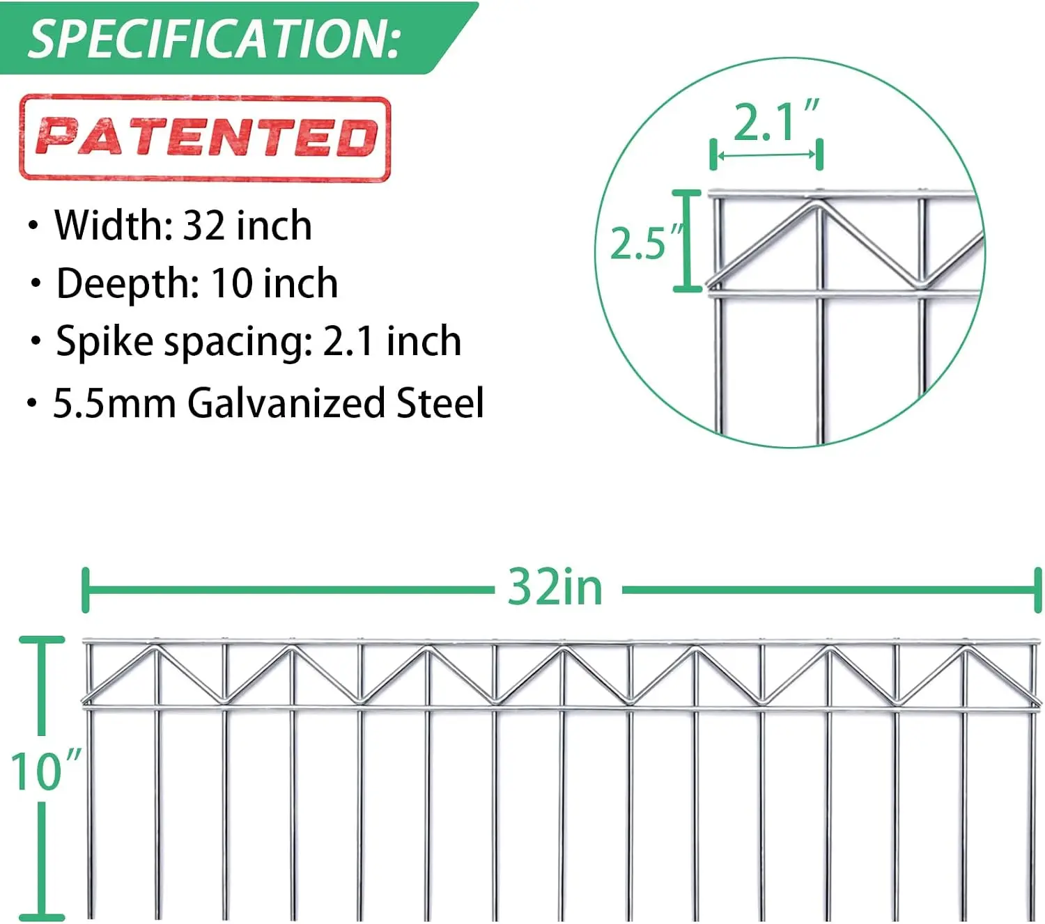 15 pack animal barrier fence 32 long 10 high no dig outdoor yard patio dog anti digging galvanized stakes 55mm 21 spacing silver