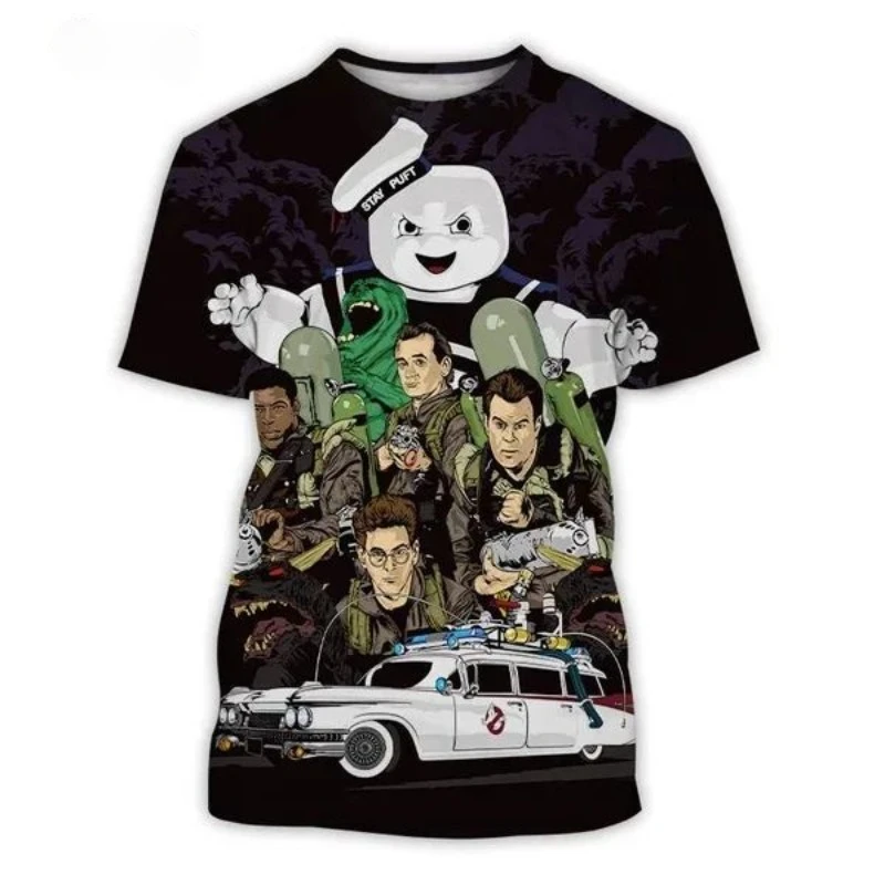 Ghostbusters 3D Print T-shirt Personality Hip Hop Men and Women Casual Round Neck Fun T-shirt Men's Sports Short Sleeve Tops