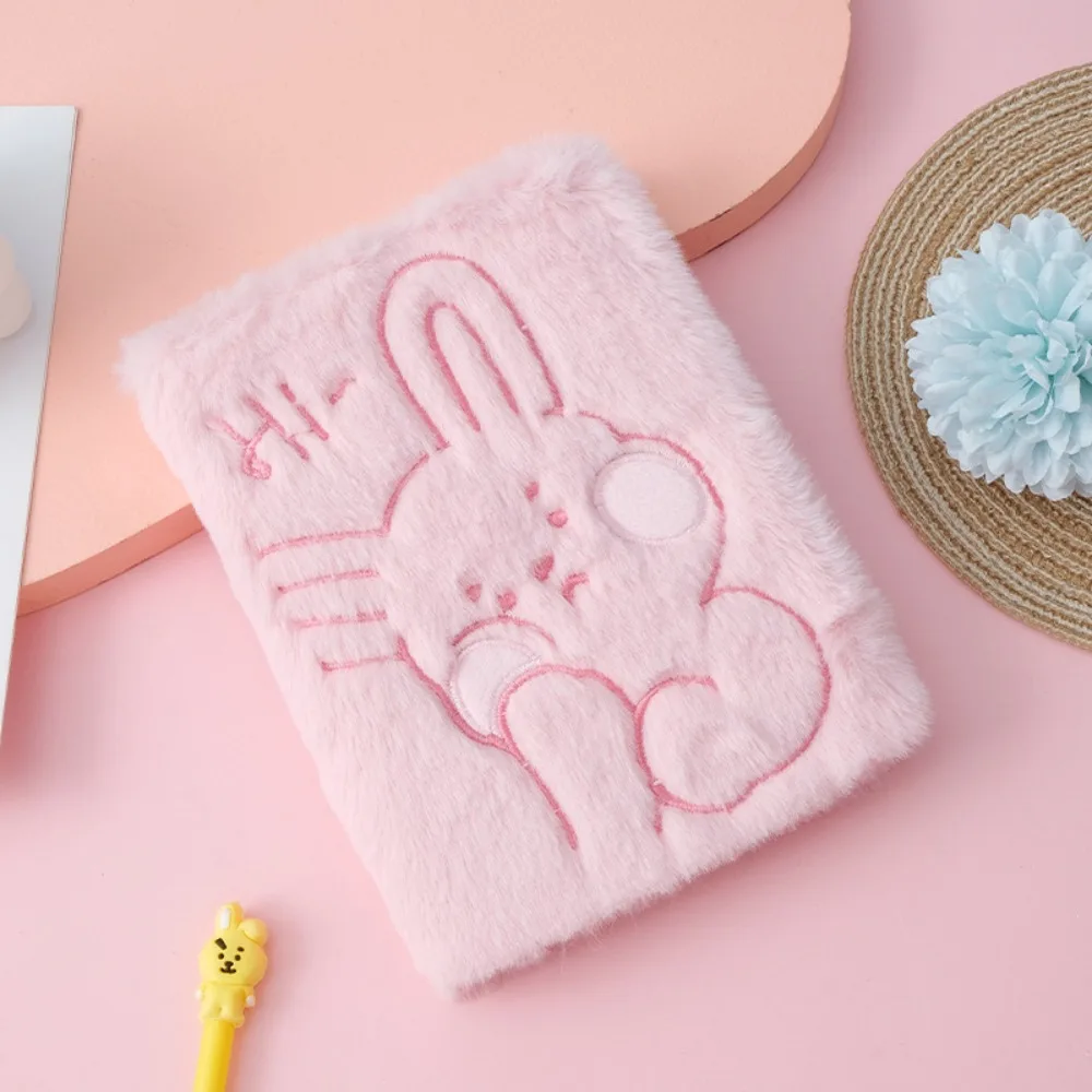 School Supplies Soft Plush Embroidered Notebook Cute Unique Personalized Notepad Cartoon Plush Notepad Girls