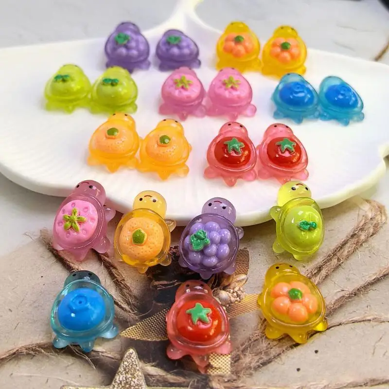 30Pcs Mini Glowing Resin Turtle Ornaments Luminous Decor for Desktop Fairy Garden Micro Landscape DIY