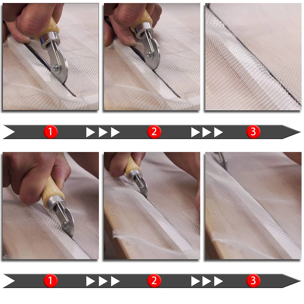 Roue de gaze en acier inoxydable/caoutchouc, outils d'installation de fenêtre, Installation de porte d'écran, rouleau cannelé à la main, roue de pressage en maille 3 pièces