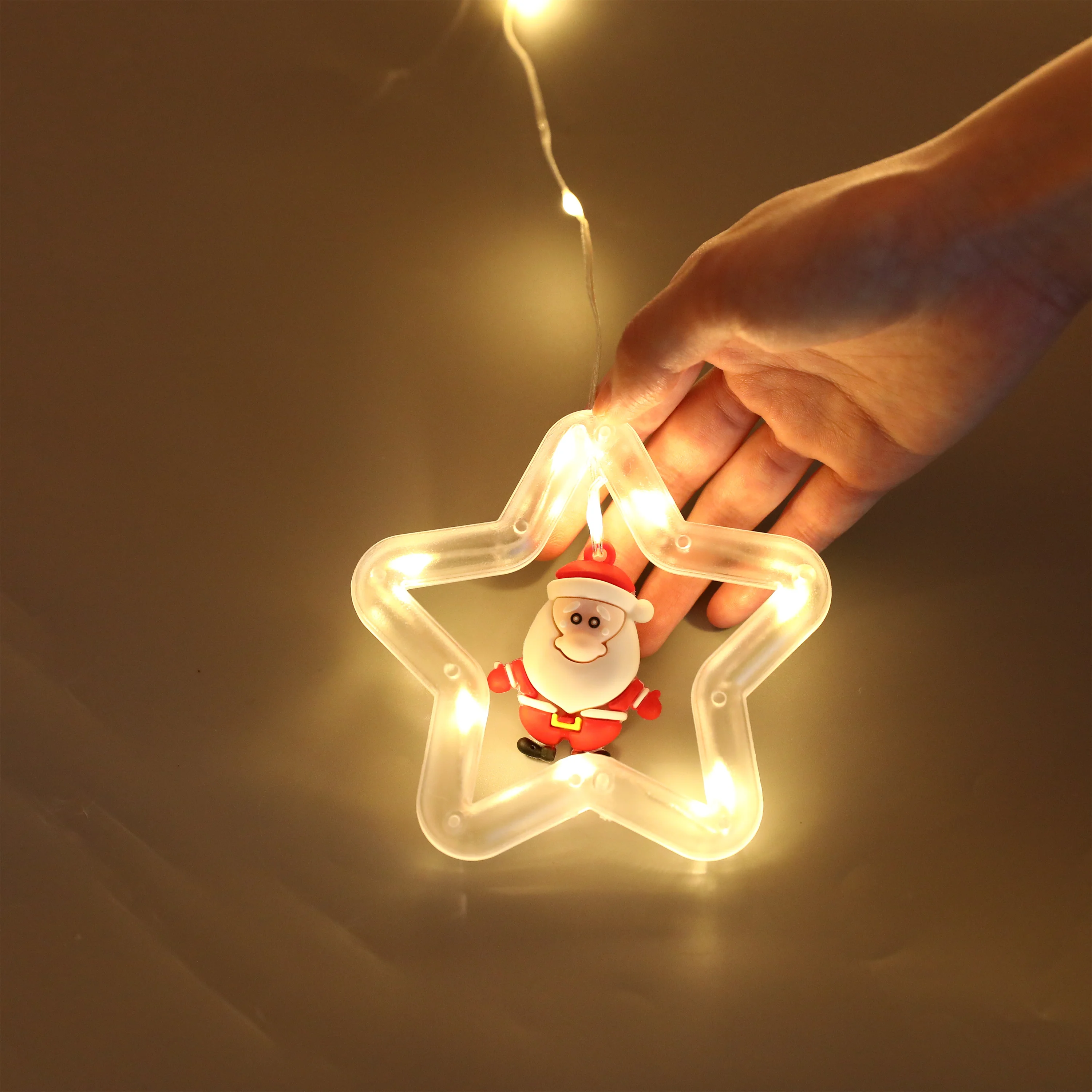 LED Christmas String Lights USB/Battery Powered Santa Claus Star Curtain Fairy Lights Remote Control 8 Modes Xmas Party Decor