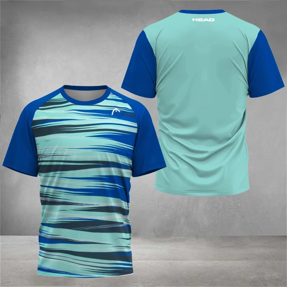 Mens T Shirt Fitness Tennis T-Shirts Top Outdoor Train Sportswear New Breathable Fitness Short Sleeve Print Running Men Clothing