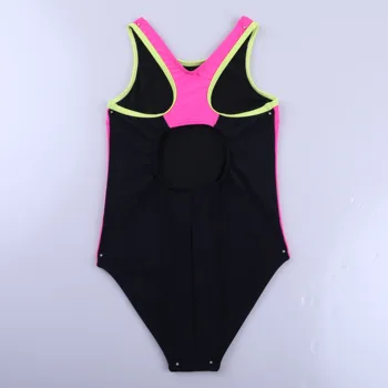 Anfilia Girls' One-Piece Swimsuit | Racerback & Keyhole Design 6 Anfilia Girls One-piece Swimsuit Scoop Neck High Elastic Racerback & Keyhole Modest Leg Cut with Removable Padded Swimwear 6