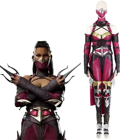 High Quality Game Mortal Kombat 1 Mileena Cosplay Costume Purple Dress Set Mileena Competitive Uniform Full Set Custom Made