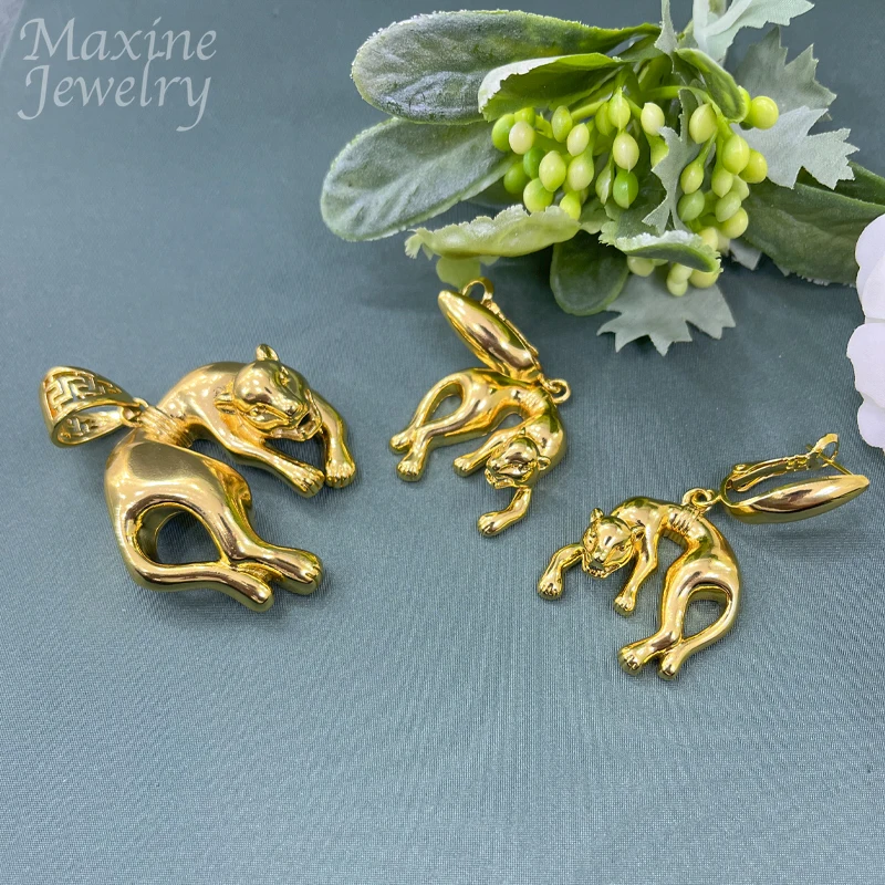 Animals 18K Gold Plated Jewelry Sets for Women Arabic Wedding Ethiopian Bridal Dubai Necklace Earring Jewellery Party Gift