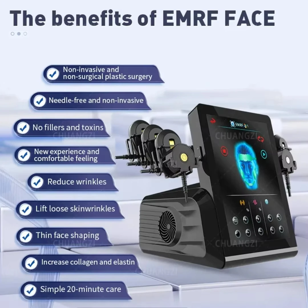

Facial Ems RF Electrostimulation Face Lifting Machine 6 Handles Sculpt Face Pads Massager Device Anti Aging Wrinkles Removal