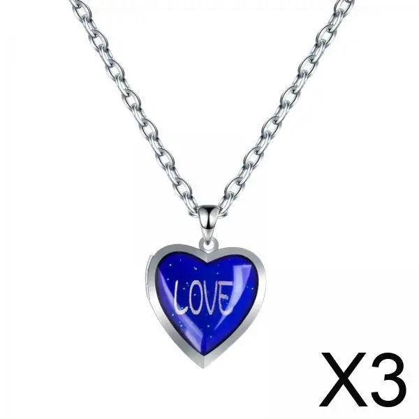 

Romantic Fashion Statement Pendant Necklace Temperature Sensing Heart Locket Jewelry for Valentines Day Women Gifts