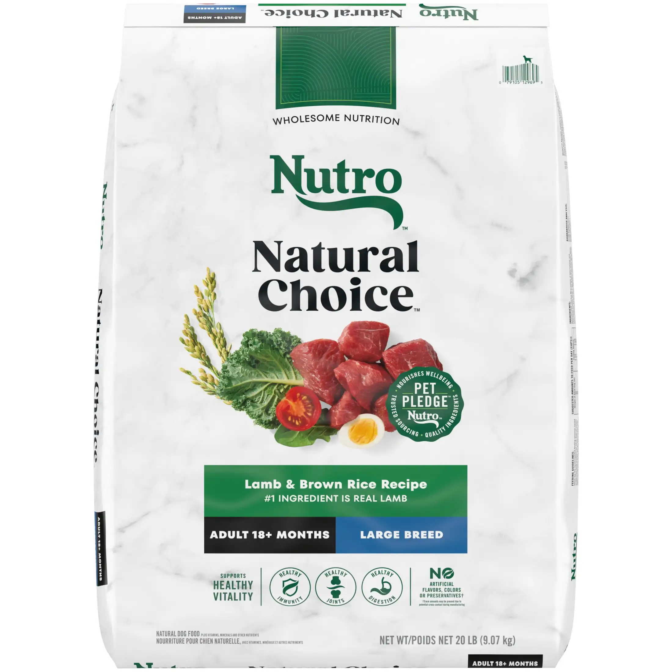 

Nutro Natural Choice Adult Large Breed Dry Dog Food, Lamb and Brown Rice Recipe, 20 Lbs