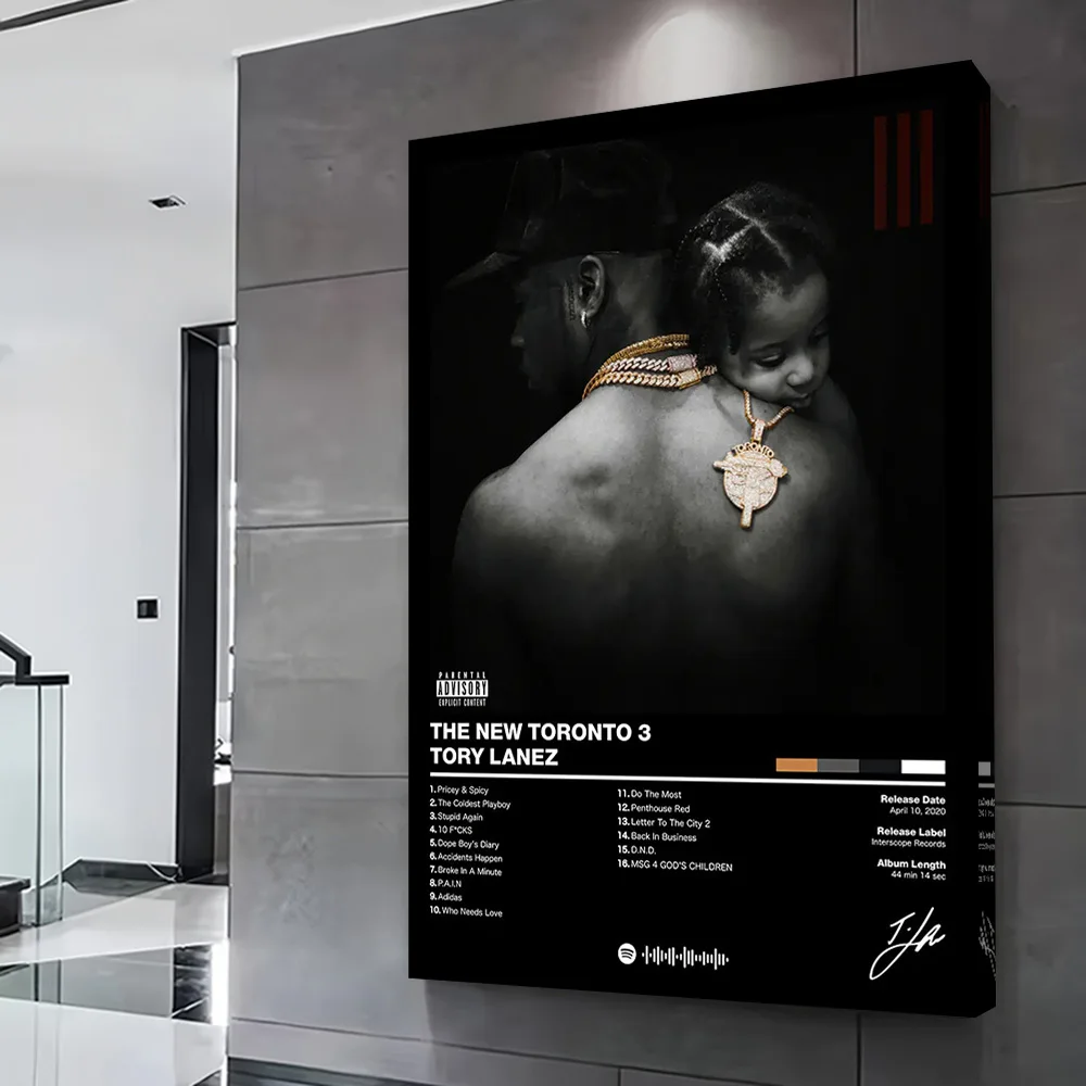 Tory Lanez - The New Toronto 3 Poster Customizable Printed Canvas Painting for Pictures Wall Art Room Decoration Bathroom Decor