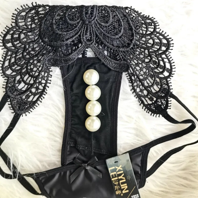 Imitation Pearl Panties, Enlarged Massage Beads, Sexy Thong, Tight Briefs Panties Women Sexy Hot  Crotchless  Thongs Women Sexy image 6