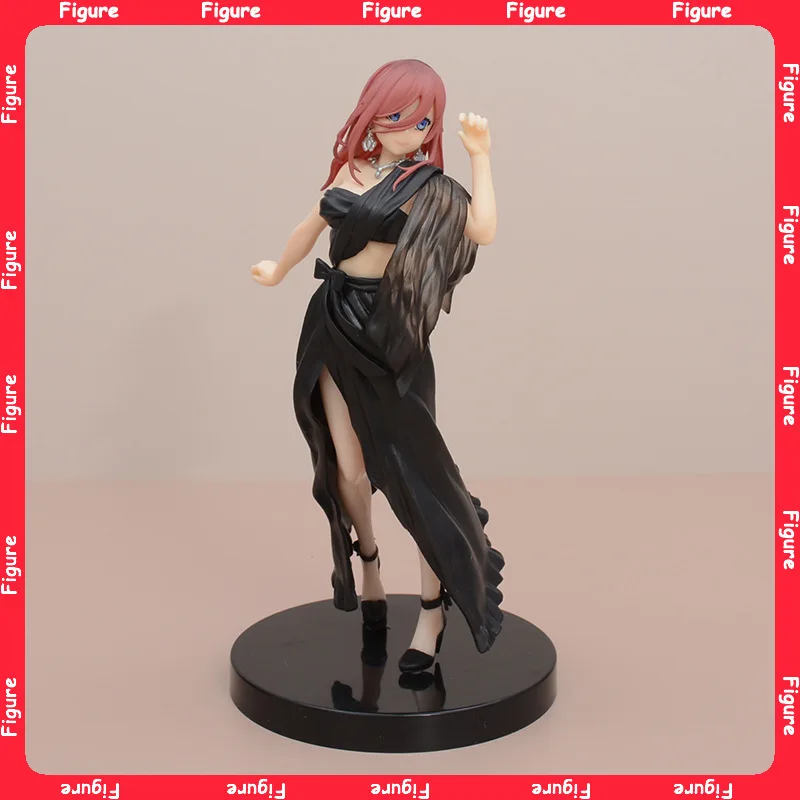 

19cm The Quintessential Quintuplets Anime Figure Nakano Miku Black Dress Action Figures Collect Statue Model Toys Festival Gifts