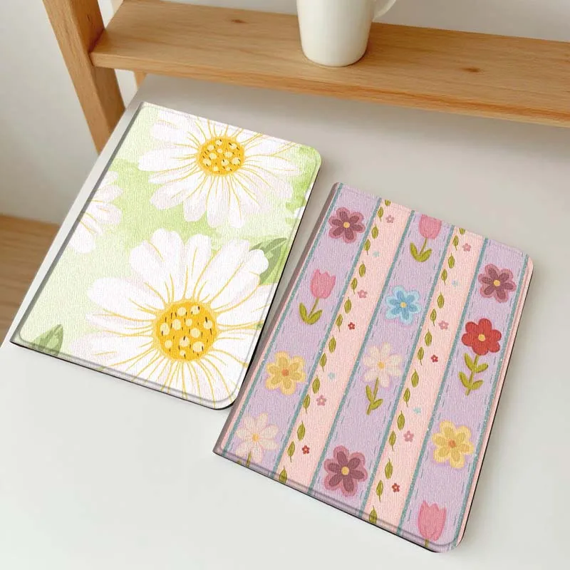 

Cartoon Daisy Pattern Design Tablet Case For Apple iPad Air Pro mini 1 2 3 4 5 6 7 8 9 11 M2 M3 M5 M4 5th 6th 7th 10th 11th Gift