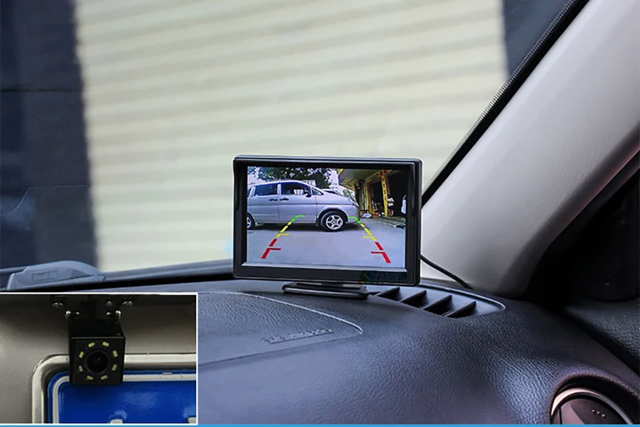 Universelles 4,3-Zoll-Rückfahrmonitor-Set für Autos, Nachtsicht-Rückfahrkamera für Fahrzeuge, DVR-Parksystem, einfache Installation – Detail 3