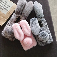 Soft Plush Phone Case For Oneplus 5 5T 6 6T 7 7T 8 8T 9 Pro 9R Nord N10 N100 N200 2 CE 5G Furry Rabbit Bunny Fur Hair Back Cover