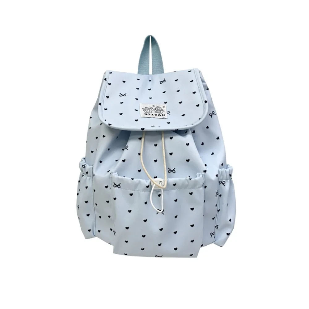 

Lightweight Drawstring Backpack Large Capacity Korean Style Nylon Backpack College Style Cloth Students School Bag for Gift