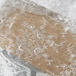 Transparent lace fabric wedding dress base lace trim 150cm wide
