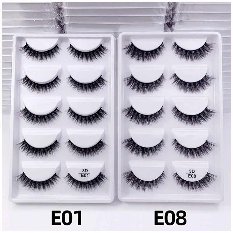 Wholesale 10/30/50/100Boxes Mink Eyelashes Natural Long Fluffy Curly False Eyelashes Soft Sexy Makeup Fake Eyelashes H13 E01 E08