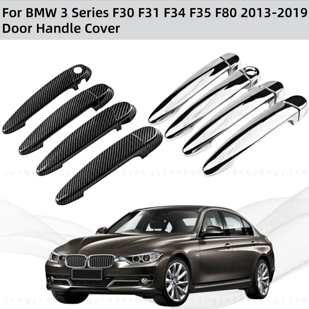 

Chrome Silver Car Accessory Door Handle Cover Trim Paste Style For 4 Door BMW 3 Series F30 F31 F34 F35 F80 2013 2014 2015-2019