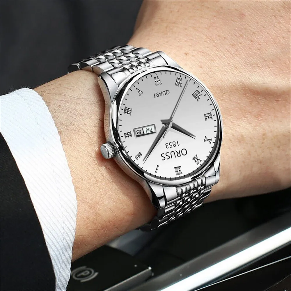 Men's watch atmospheric class gentleman business all durable handsome double calendar simple men's watch