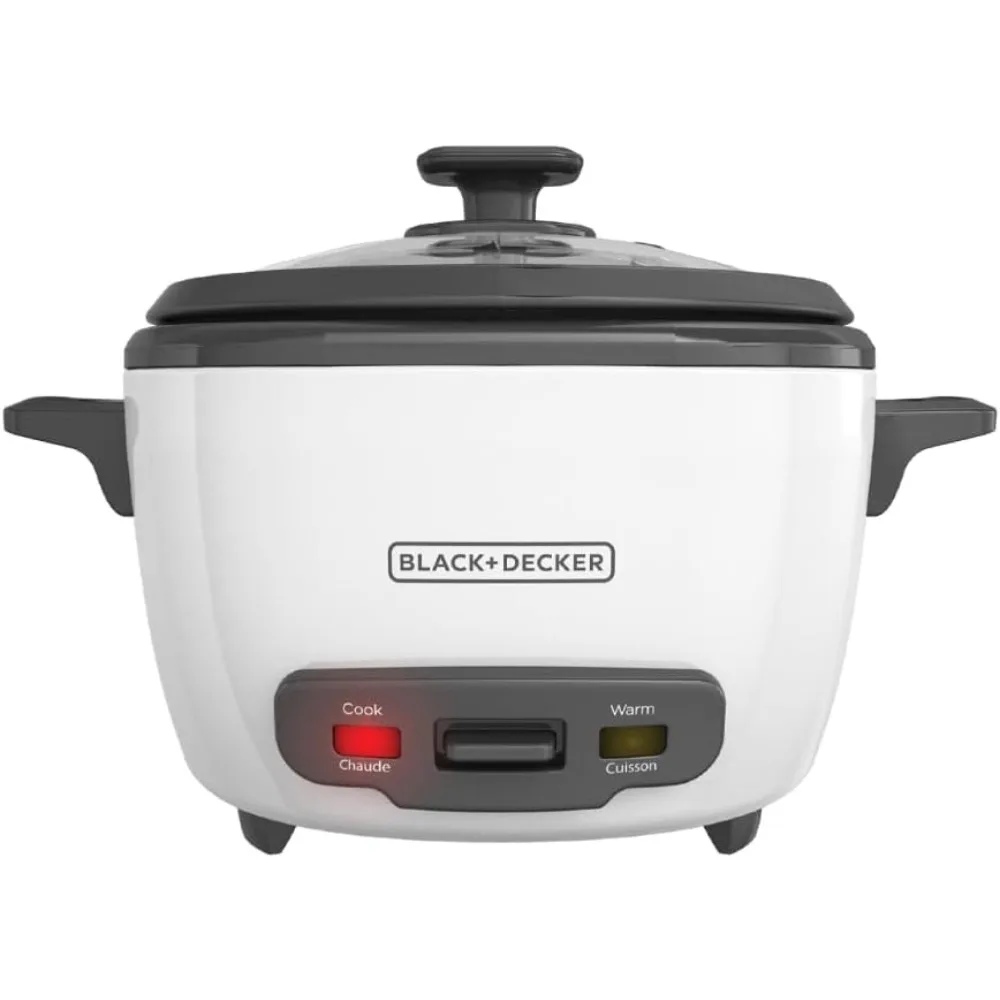 Rice Cooker 14-Cup (Cooked) with Steaming Basket, Removable Non-Stick Bowl, White