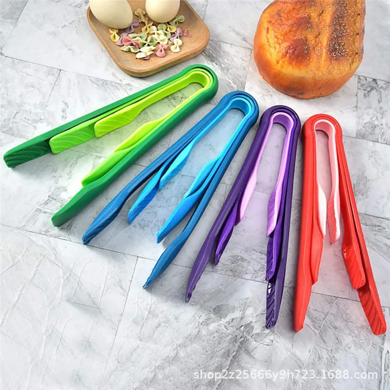 3 sztuk/zestaw klips do chleba kuchenne szczypce do żywności plastikowa sałatka bekon stek zacisk szczypce do lodu narzędzia do pieczenia gadżet wielokrotnego użytku S/M/L