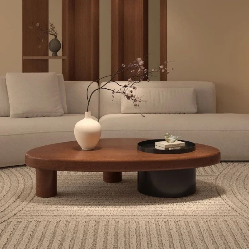 Medieval style solid wood tea table coffee table living room simple household special-shaped new small apartment creative log