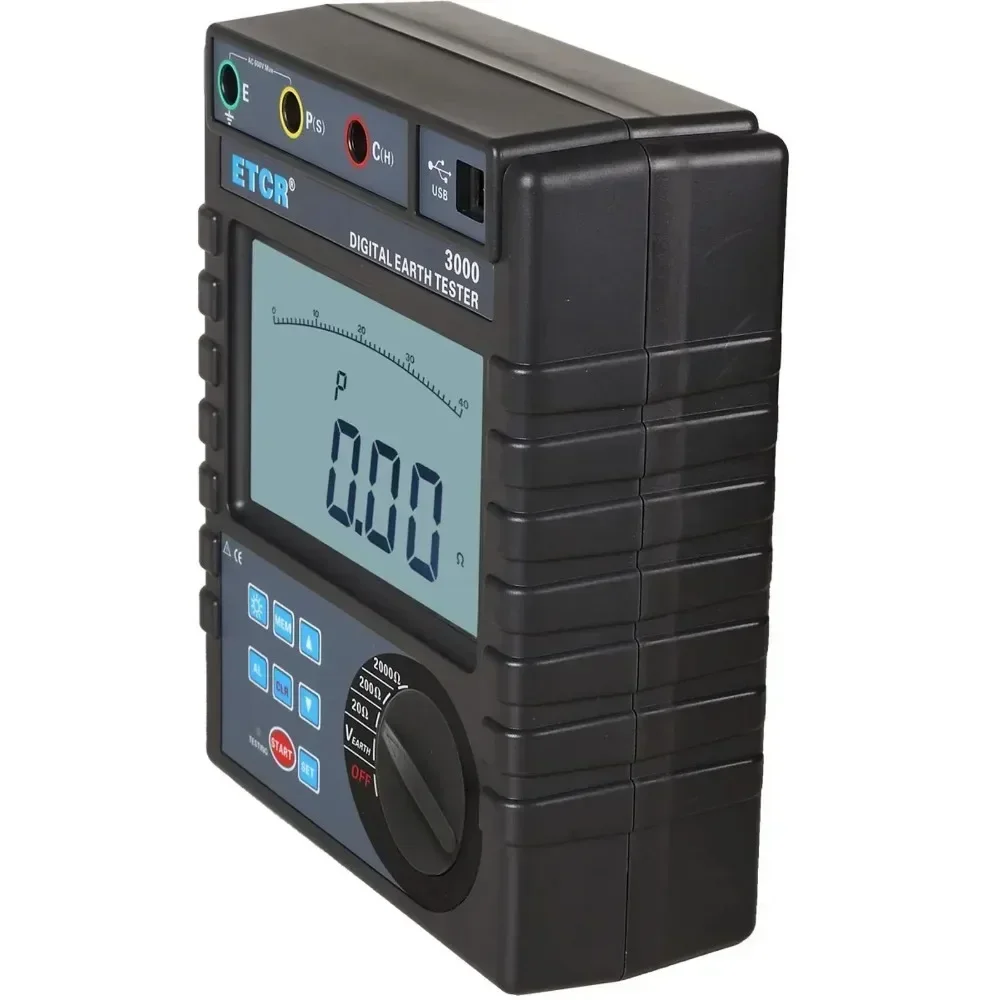 ETCR3000 New Digital Earth Ground Resistance Meter Tester