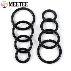 30/50 pz Meetee 12-50mm fibbie in metallo nero borsa cinturino O anello cappello cintura cerchio connessione chiusura gancio fai da te vestiti parti accessori